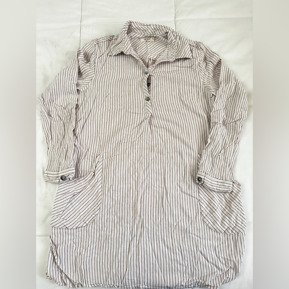 Pink UGG Gabri Striped Sleep Shirt In